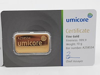 2x goudbaar, 10 gram, umicore - afbeelding 2 van  5