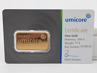 2x goudbaar, 10 gram, umicore - afbeelding 4 van  5