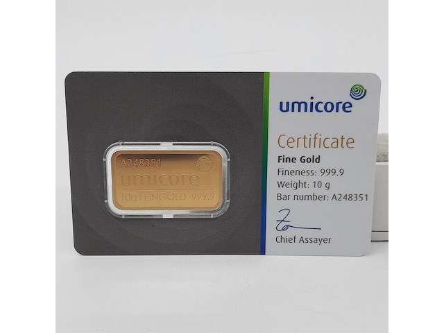 2x goudbaar, 10 gram, umicore - afbeelding 4 van  5
