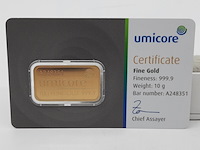 2x goudbaar, 10 gram, umicore - afbeelding 4 van  5