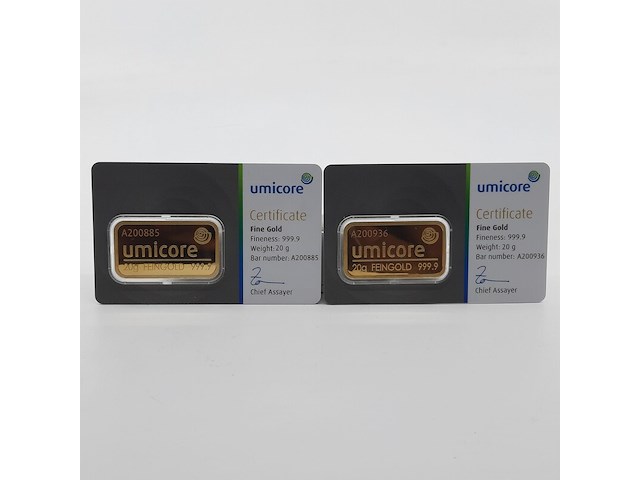 2x goudbaar, 20 gram, umicore - afbeelding 1 van  7