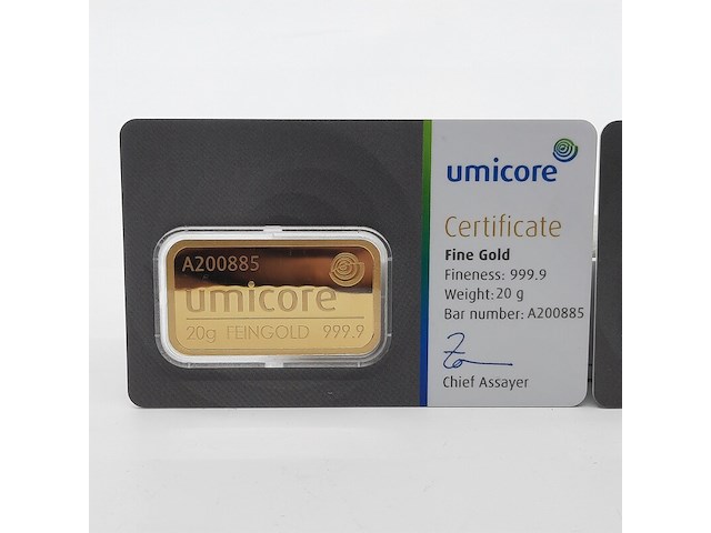 2x goudbaar, 20 gram, umicore - afbeelding 2 van  7