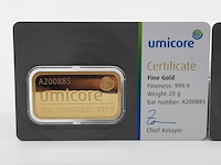 2x goudbaar, 20 gram, umicore - afbeelding 2 van  7