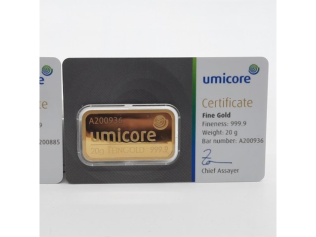 2x goudbaar, 20 gram, umicore - afbeelding 3 van  7