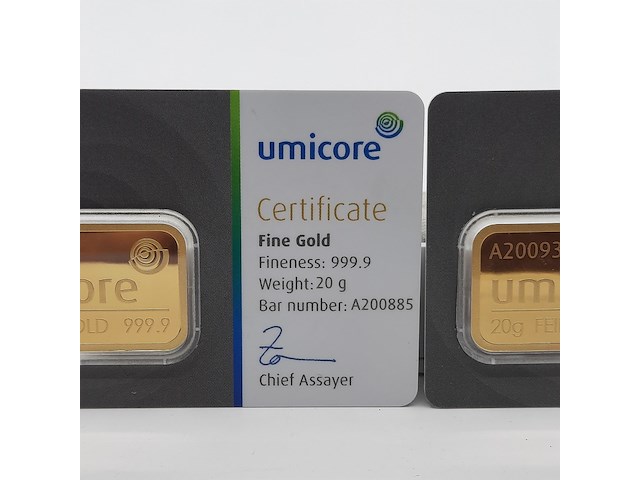 2x goudbaar, 20 gram, umicore - afbeelding 4 van  7