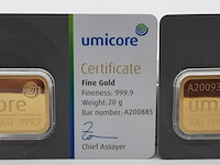 2x goudbaar, 20 gram, umicore - afbeelding 4 van  7