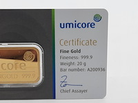 2x goudbaar, 20 gram, umicore - afbeelding 5 van  7