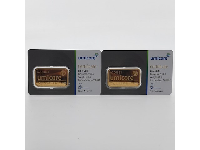 2x goudbaar, 20 gram, umicore - afbeelding 1 van  7