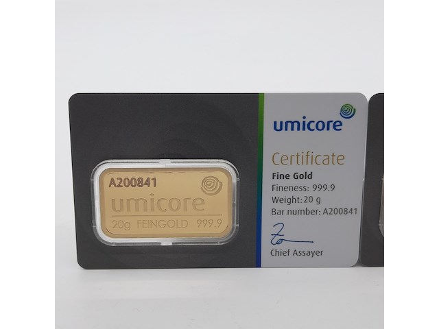 2x goudbaar, 20 gram, umicore - afbeelding 2 van  7