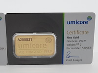 2x goudbaar, 20 gram, umicore - afbeelding 3 van  7