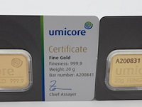 2x goudbaar, 20 gram, umicore - afbeelding 4 van  7