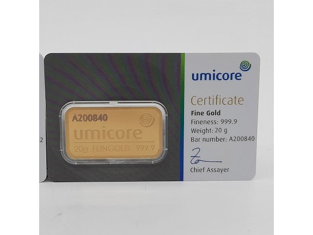 2x goudbaar, 20 gram, umicore - afbeelding 2 van  5