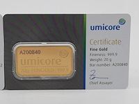 2x goudbaar, 20 gram, umicore - afbeelding 2 van  5