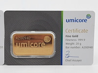 2x goudbaar, 20 gram, umicore - afbeelding 2 van  5