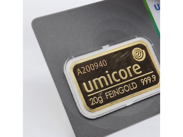 2x goudbaar, 20 gram, umicore - afbeelding 3 van  5