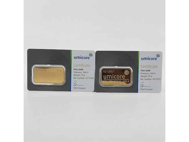 2x goudbaar, 20 gram, umicore - afbeelding 1 van  5