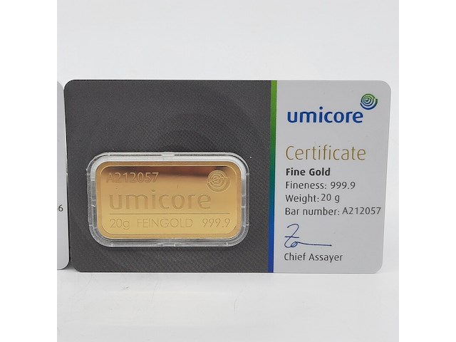 2x goudbaar, 20 gram, umicore - afbeelding 2 van  5