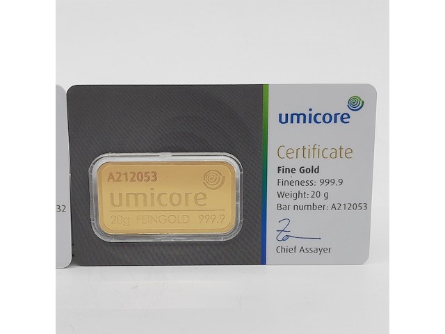 2x goudbaar, 20 gram, umicore - afbeelding 2 van  5
