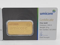 2x goudbaar, 20 gram, umicore - afbeelding 2 van  5