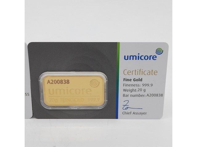 2x goudbaar, 20 gram, umicore - afbeelding 2 van  5
