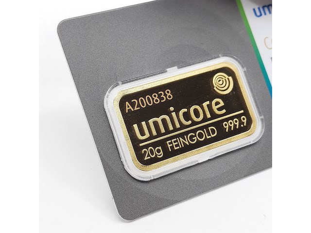 2x goudbaar, 20 gram, umicore - afbeelding 3 van  5