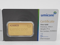 2x goudbaar, 20 gram, umicore - afbeelding 2 van  5