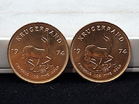 2x gouden munt, south africa, krugerrand, 1974