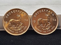 2x gouden munt, south africa, krugerrand, 1974