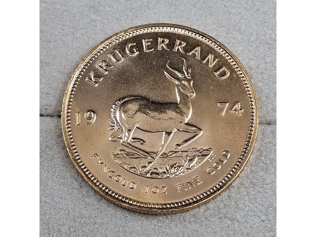 2x gouden munt, south africa, krugerrand, 1974 - afbeelding 2 van  5