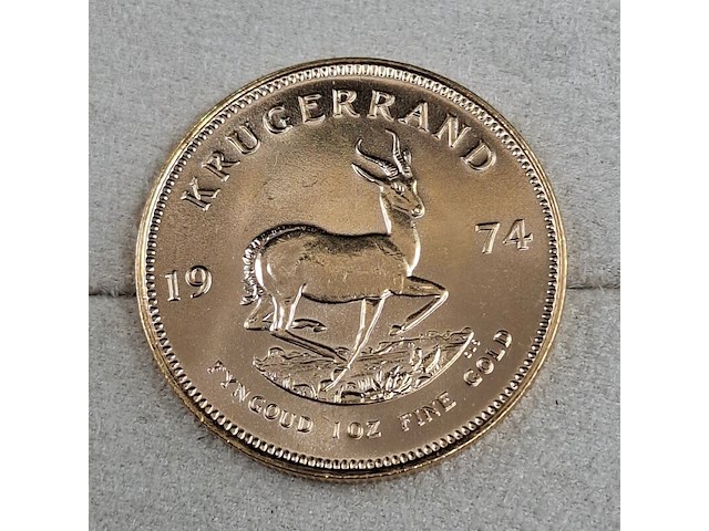 2x gouden munt, south africa, krugerrand, 1974 - afbeelding 4 van  5