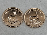 2x gouden munt, south africa, krugerrand, 1974 - afbeelding 2 van  3