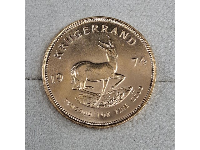 2x gouden munt, south africa, krugerrand, 1974 - afbeelding 2 van  5