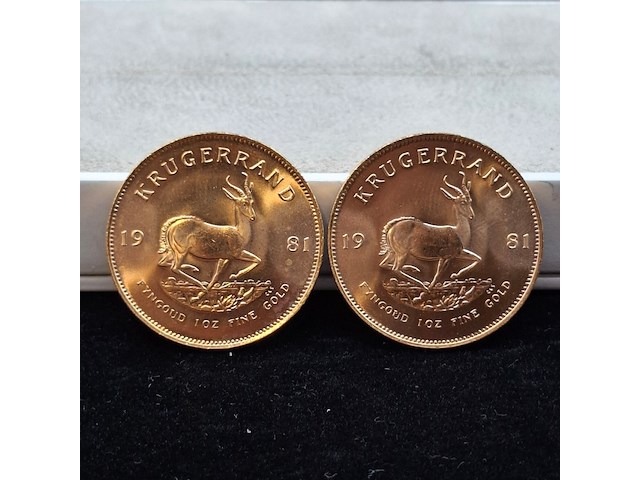2x gouden munt, south africa, krugerrand, 1981 - afbeelding 1 van  5