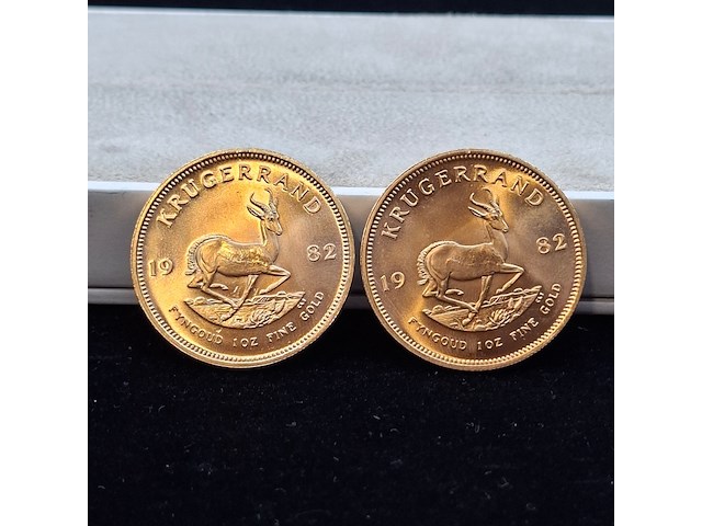 2x gouden munt, south africa, krugerrand, 1982 - afbeelding 1 van  5