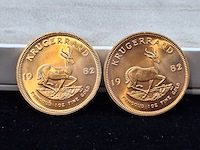 2x gouden munt, south africa, krugerrand, 1982 - afbeelding 1 van  5