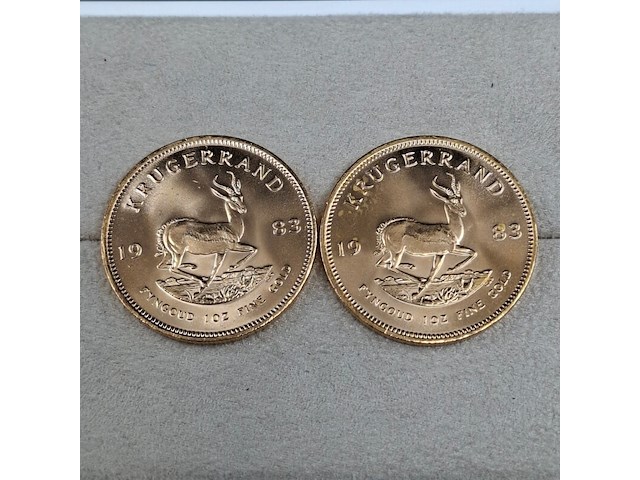 2x gouden munt, south africa, krugerrand, 1983 - afbeelding 3 van  3