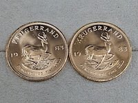 2x gouden munt, south africa, krugerrand, 1983 - afbeelding 3 van  3