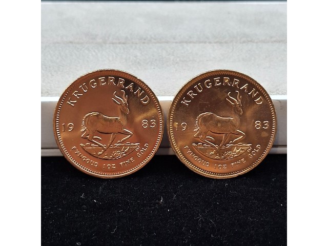 2x gouden munt, south africa, krugerrand, 1983 - afbeelding 1 van  3
