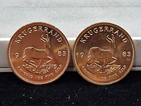 2x gouden munt, south africa, krugerrand, 1983