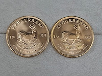 2x gouden munt, south africa, krugerrand, 1983 - afbeelding 2 van  3