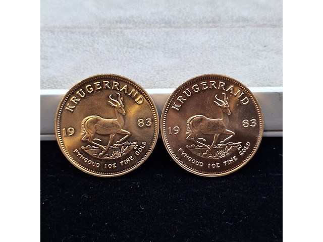2x gouden munt, south africa, krugerrand, 1983 - afbeelding 1 van  5