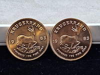 2x gouden munt, south africa, krugerrand, 1983 - afbeelding 1 van  5