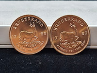 2x gouden munt, south africa, krugerrand, 1984