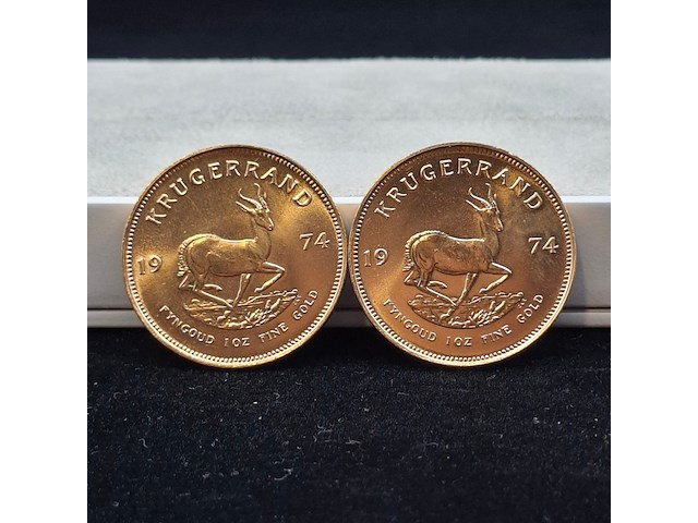 2x gouden munt, south africa, krugerrand - afbeelding 1 van  5