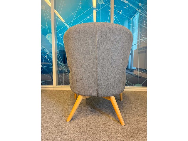 2x grijs gestoffeerde fauteuil - afbeelding 4 van  8