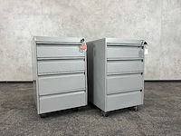 2x grijs, verrijdbaar ladenblok - afbeelding 1 van  7