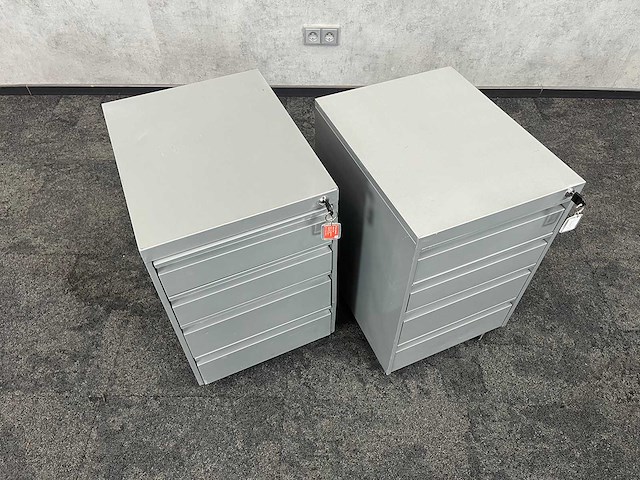 2x grijs, verrijdbaar ladenblok - afbeelding 7 van  7