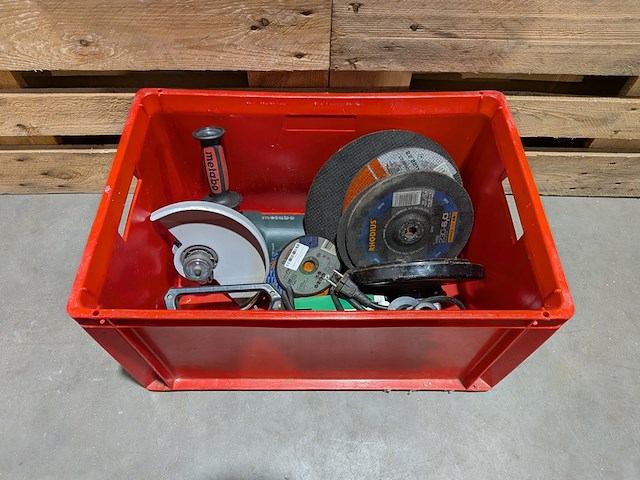 2x haakse slijper, metabo & hitachi, incl. diverse slijpschijven - afbeelding 5 van  13