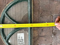 2x halfronde stalramen, historisch, groen/roest, 37,5 x 20 cm - afbeelding 3 van  3