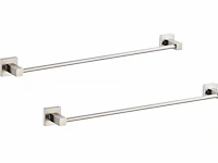 2x handdoek stangen 60cm - geborsteld rvs